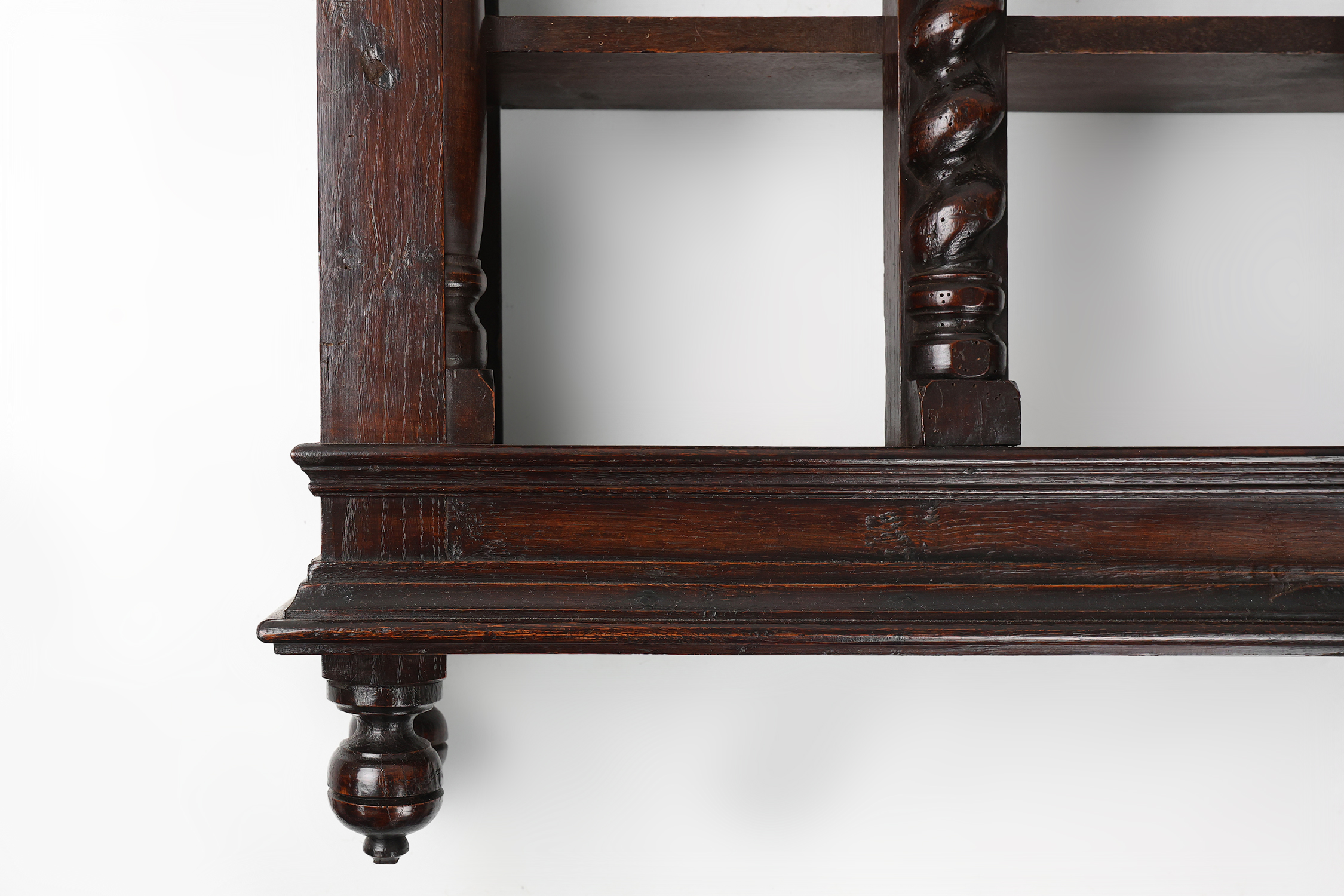 16th Century gothic style hand carved wall mount rack thumbnail